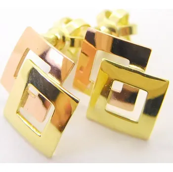 Náušnice Klenoty Budín Dámské zlaté peckové náušnice z růžového a žlutého zlata na šroubek 585/1,06gr 231041014 (Klenoty Budín Dámské zlaté peckové náušnice z růžového a žlutého zlata na šroubek 585/1,06gr 231041014)