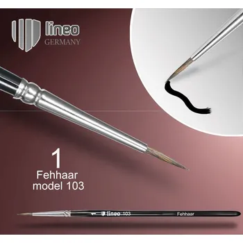 Umělecký štětec Štětec LINEO řada 103 KULATÝ přírodní veverka vlas č.1 vhodný pro akvarelové barvy a na vodní barvy