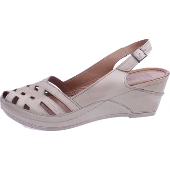 Dámské sandále KARYOKA Boty Iber 506 béžové dámské letní kožené sandály Velikost: 40