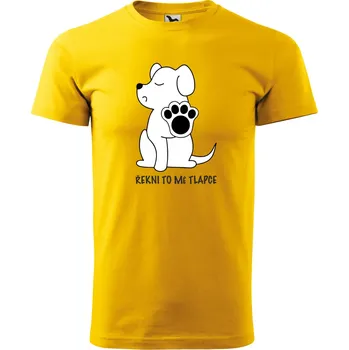 Pánské tričko s potiskem Řekni to mé tlapce Barva: ŽLUTÁ, Velikost: 2XL
