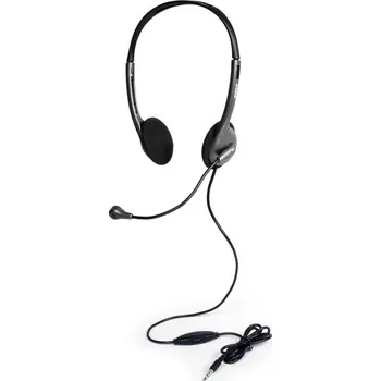 Sluchátka Port Connect - Stereo headset s mikrofonem, 3,5mm jack, černá