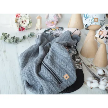 Dětská deka Deka nepadací copánková (dark grey, šedý fleece)