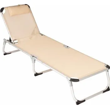 Zahradní lehátko Garthen 61080 Zahradní skládací lehátko s polštářem – béžové