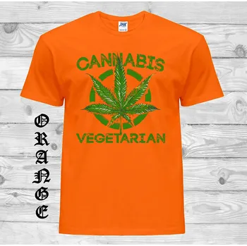 Pánské oblečení panske-levne-bavlnene-tricko-potisk-konopi-cannabis Barva: Orange - oranžová, velikost: S