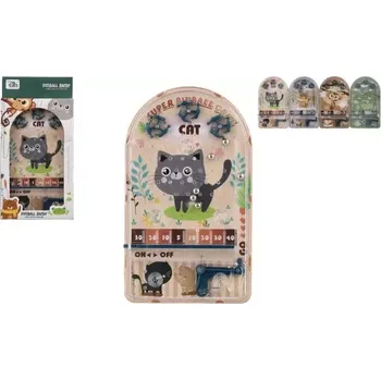 Desková hra Teddies Pinball hra kuličková cvrnkací hlavolam plast 4 barvy v krabičce 14x25cm