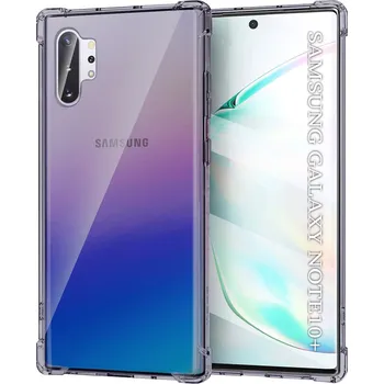Pouzdro na mobilní telefon Techsuit nárazuvzdorný průhledný silikon Samsung Galaxy Note 10 Plus černý kouřový