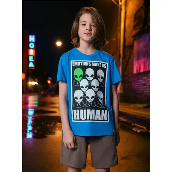 Sinsay - Tričko s krátkým rukávem - modrá - 166DR-55M - 166DR-55M-164