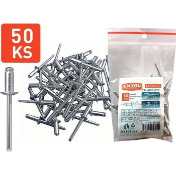 Spojovací materiál Extol Premium trhacie nity hliníkové 4,8x9,6mm 50ks, 8813863A