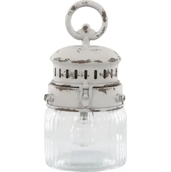 Svícen Francouzská stájová lucerna se žárovkou a časovačem French Stable - Ø 11*22 cm