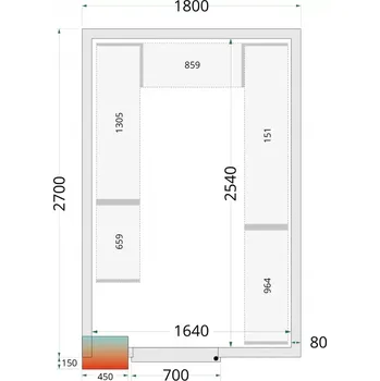 44078 Panely ke stavebnicovým boxům 80 mm Tefcold CR 180x270x220