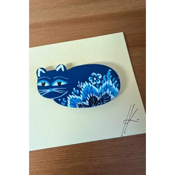 Brož Dřevěná brož Folklorní kočka Provedení: Folklorní 1