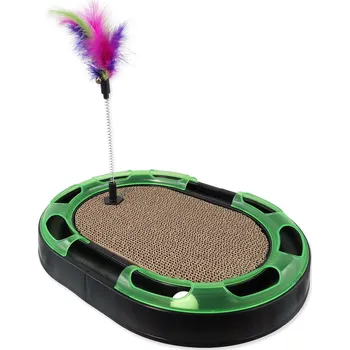 Škrabadlo Magic Cat s koulodráhou a pružinou s pírky černé 40x30x4,2cm