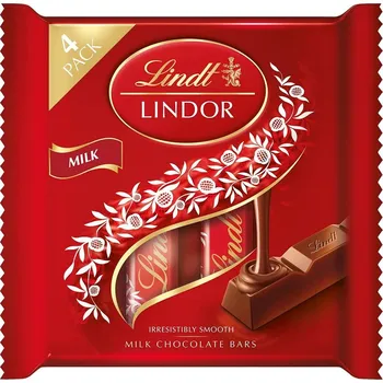Cukrovinka Lindt LINDOR tyčinka Mléčná čokoládová plněná krémovou náplní 4*25g