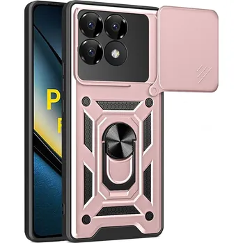 Pouzdro na mobilní telefon Techsuit CamShield řada Xiaomi Poco F6 Pro Růžové zlato