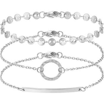 Náramek BONNYBIRD sada náramků BonnyMilano stříbrná barva