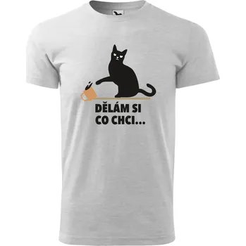 Pánské tričko s potiskem Dělám si co chci Barva: SVĚTLE ŠEDÁ, Velikost: 5XL