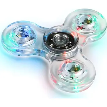 Gadget Fidget Spinner LED svítící, transparentní