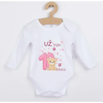 Dětské body s medvídkem - Už mám 10 měsíců Barva: Růžová, Velikost: 98