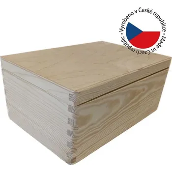 Úložný box Gaboni 91637 Dřevěná bedýnka s víkem, 30 x 20 x 13,5 cm