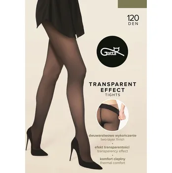Dámské punčochy Gatta punčochové kalhoty transparent efect 120DEN - černá/tělová, L (Gatta punčochové kalhoty pro chladné dny)