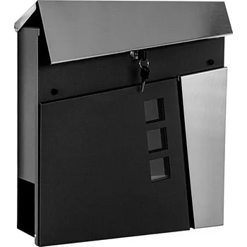 Poštovní schránka Garthen 87319 Poštovní schránka Kolín, 370 x 370 x 110, černá / nerez