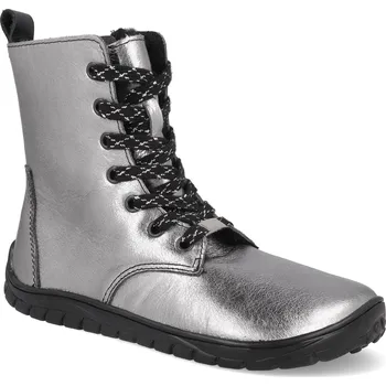 Dívčí zimní obuv Barefoot zimní boty Fare Bare - Freya B5647161 stříbrné Velikost: 34