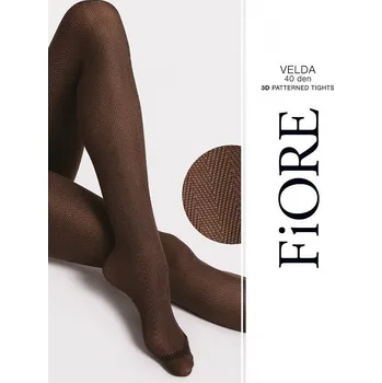 Dámská móda Fiore punčochové kalhoty Velda 40DEN - chocolate, M (Dámské vzorované punčocháče Fiore)