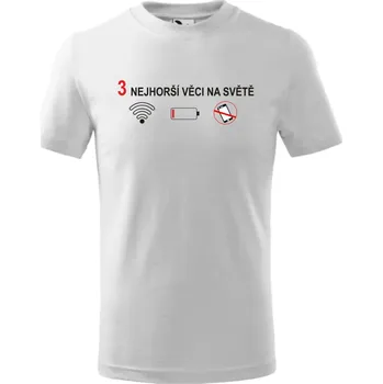 Chlapecké oblečení Dětské tričko 3 nejhorší věci na světě Barva: Bílá, Velikost: 158