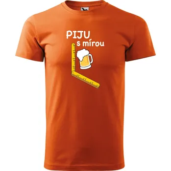 Pánské tričko Pánské tričko pro pivaře Piju s mírou Barva: ORANŽOVÁ, Velikost: 2XL