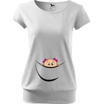 Těhotenské tričko - Holčička z bříška Barva: Bílá, Velikost: 3XL