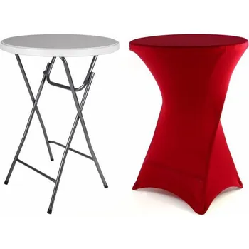 Zahradní stůl Garthen BISTRO 41003 Párty stolek skládací vč. elastického potahu 80 x 80 x 110 cm