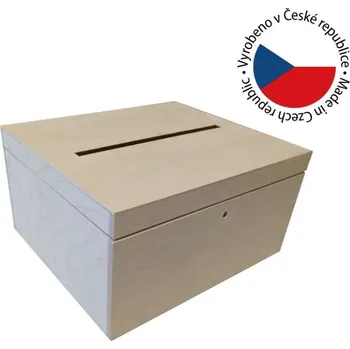 Úložný box Dřevěný box na svatební dary a přání, střední, 29 x 15 x 24,5 cm