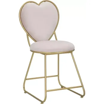 Jídelní židle Designová jídelní židle Heart světle růžová/zlatá