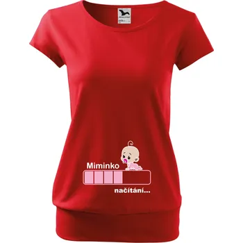 Dámské tričko Těhotenské tričko - Načítání Holčička Barva: ČERVENÁ, Velikost: M