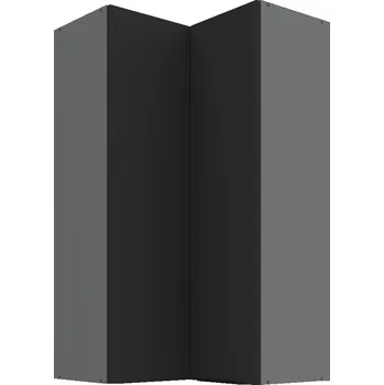 Koupelnový nábytek Rohová skříň 90°, vysoká 108 cm Černá