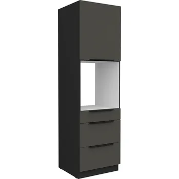 Kuchyňská skříňka Stolarz Lempert Kuchyňská skříň pro vestavné spotřebiče Aria 60 DPS-210 3S1F PREMIUM BOX Barva korpusu skříněk: Černá mat, Zvolte barvu dvířek: grafit.