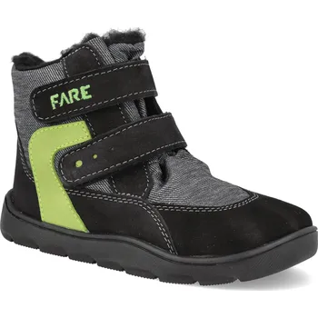 Dívčí zimní obuv Barefoot dětské zimní boty Fare - Mid-wide Frostky 7041211 černé Velikost: 28