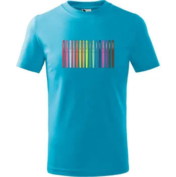 Dětské tričko Propisky Barva: TYRKYSOVÁ, Velikost: 158