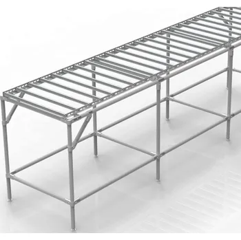 Dílenský stůl ENPRAG Válečkový dopravník [nerez + stříbrné spojky]