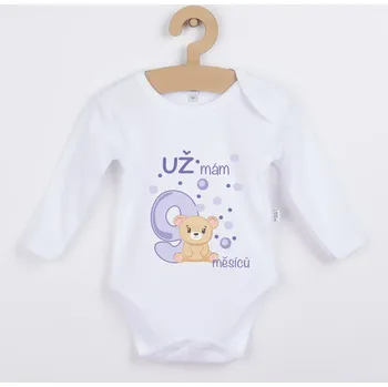 Dětské body s medvídkem - Už mám 9 měsíců Barva: Fialová, Velikost: 86