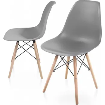 Jídelní židle Miadomodo 76164 Miadomodo Sada 2 jídelních židlí s plastovým sedákem, šedá