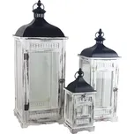 Sada 3 ks dřevěná lucerna S/3 D6488 - výška 36 cm, 57,5 cm, 72 cm