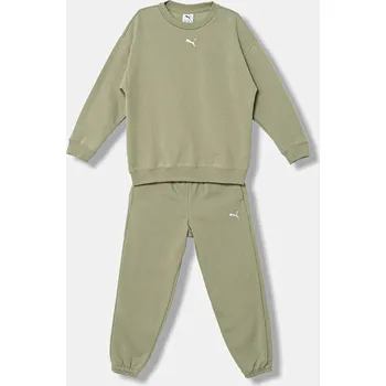 Sportovní oblečení Dětská tepláková souprava Puma Loungewear Oversized Sweat Suit FL G 689727 zelená 97X, vel. 176