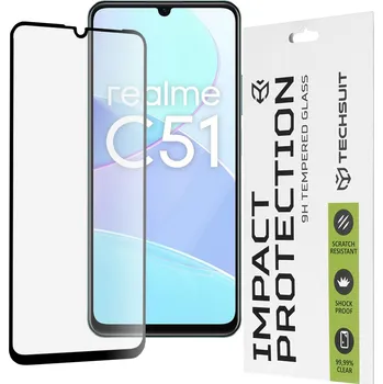 Techsuit 111D Plné pokrytí Celoplošné sklo Realme C51 Note 50 Černé