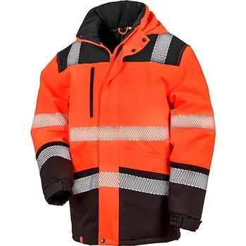 Pánská casual bunda Result Safe-Guard Potisknutelný nepromokavý softshellový bezpečnostní plášť Barva: Fluorescent Orange, Velikost: 3XL G_RT475