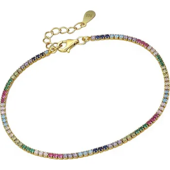 Náramek Pozlacený stříbrný náramek Aurelia – barevný vzor