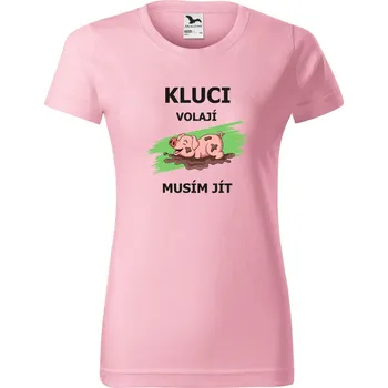 Pánské tričko s potiskem Kluci volají musím jít Barva: Růžová, Velikost: 3XL