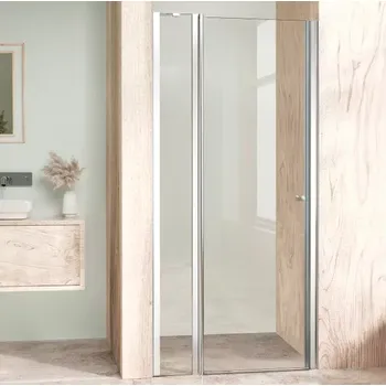 Sprchové dveře ALFA LINE Chrom 105 Čiré Sprchové dveře jednokřídlé s pevnou stěnou v rovině (75+30)