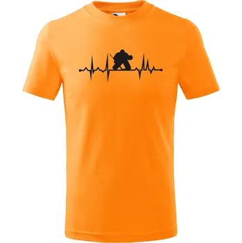 Dětské tričko s motivem Hokejový brankář Barva: ORANŽOVÁ, Velikost: 146