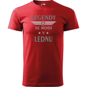 Pánské tričko k narozeninám - Legendy se rodí Barva: ČERVENÁ, Velikost: 5XL